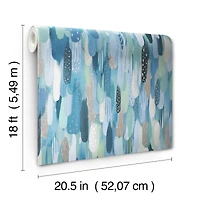 RoomMates Blue & Green Brushstroke Peel & Stick Wallpaper