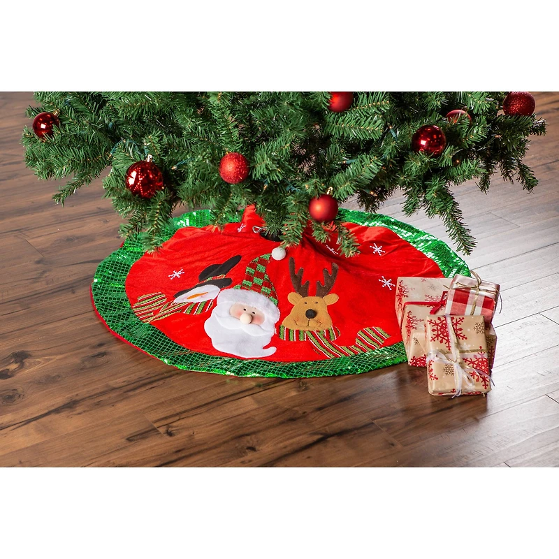 DII® Santa & Snowman Holiday Tree Skirt