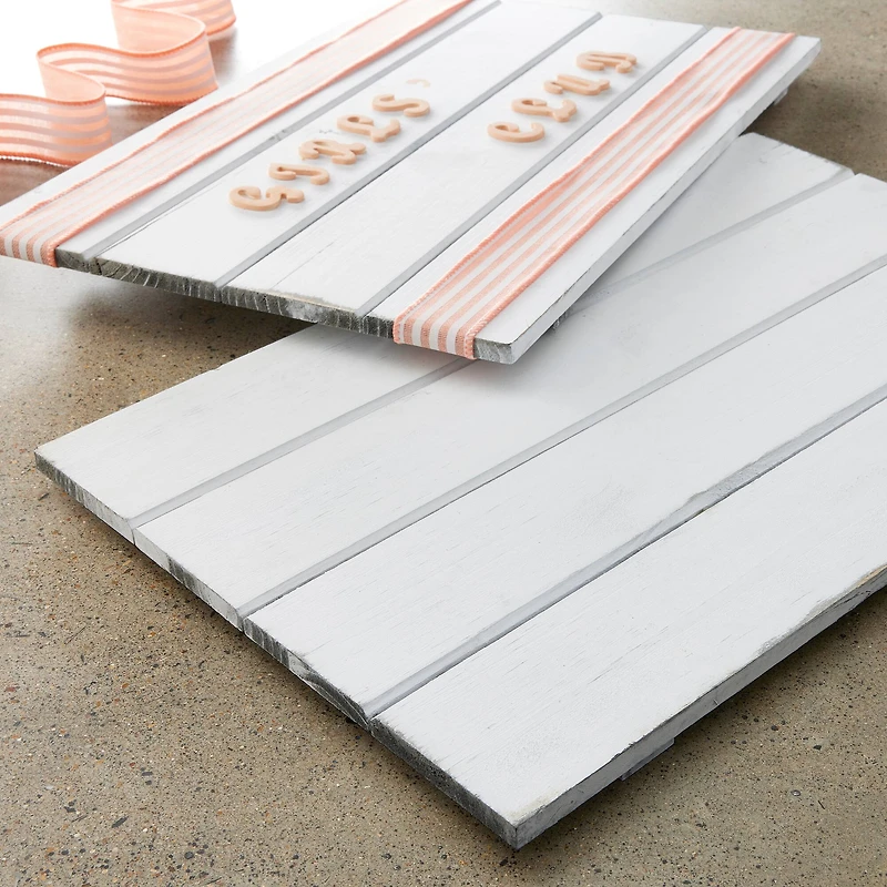 17" Whitewashed Plaque by Make Market™, 2ct.