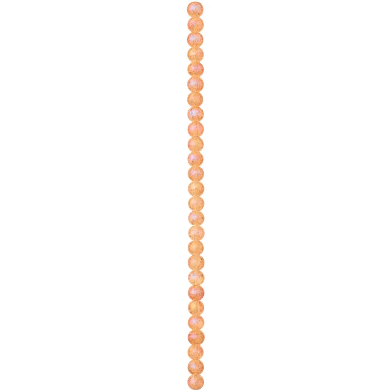 Orange Crackle Glass Round Beads, 8mm by Bead Landing™