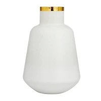 White Glass Glam Vase, 15" x 10" x 10"
