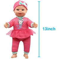 Little Darling 12" Soft Body Baby Doll With 6 Different Baby Sounds