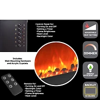 Hastings Home 31" Black LED Backlit Fireplace