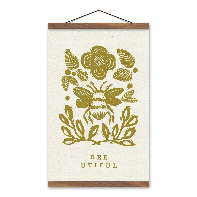 Designs Direct Beeutiful Bee Teak Hanging Canvas