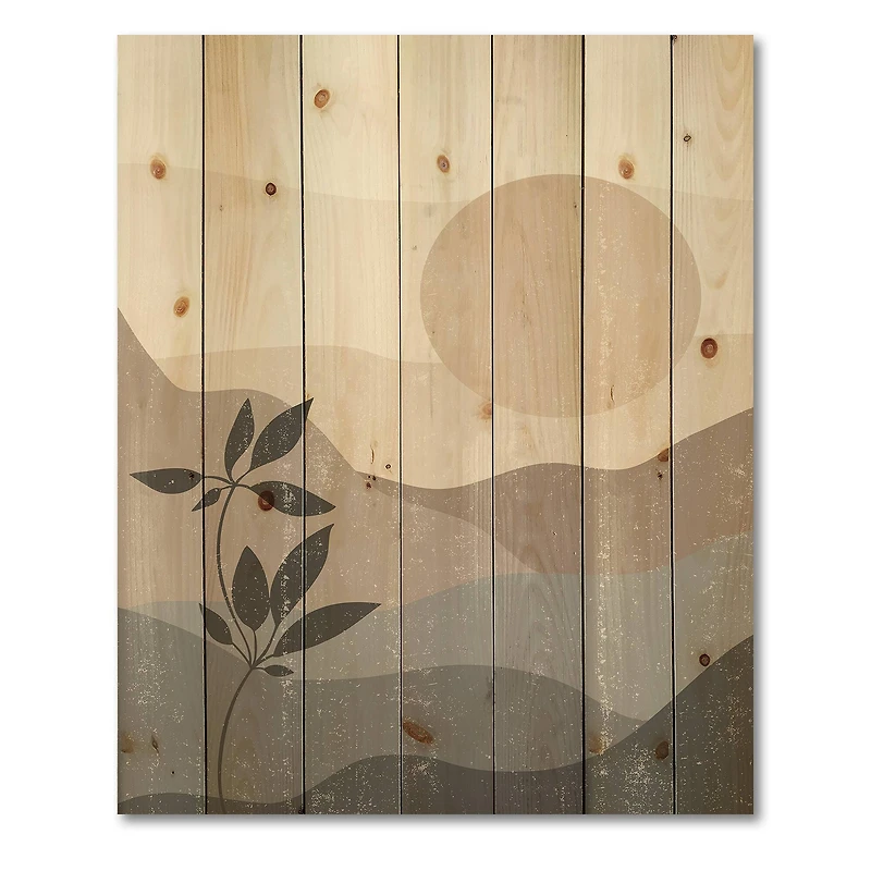 Designart - Minimalist Mountain Landscape At Sunset