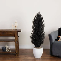 4ft. UV Resistant Artificial Halloween Black Cedar Tree (Indoor/Outdoor)