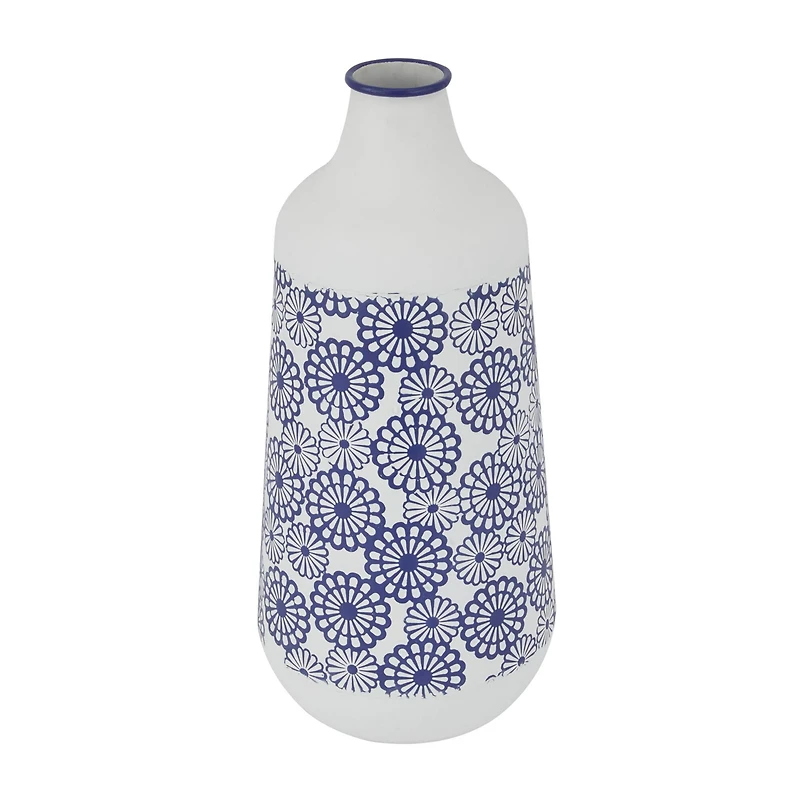 White Iron French Country Vase, 22" x 13" x 10"