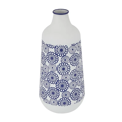 White Iron French Country Vase, 22" x 13" x 10"