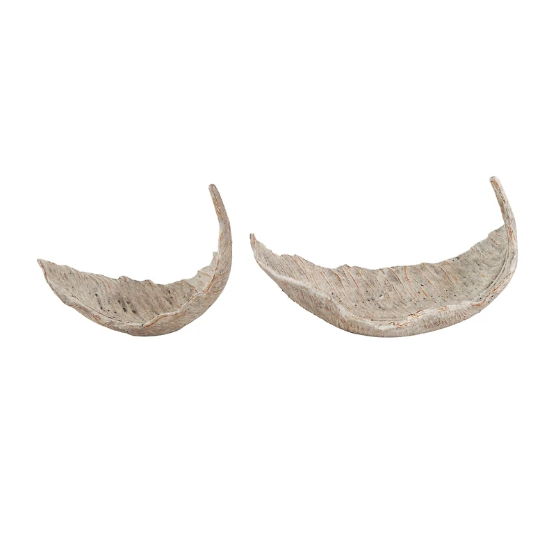 Champagne Leaf Textured Decorative Bowl Set