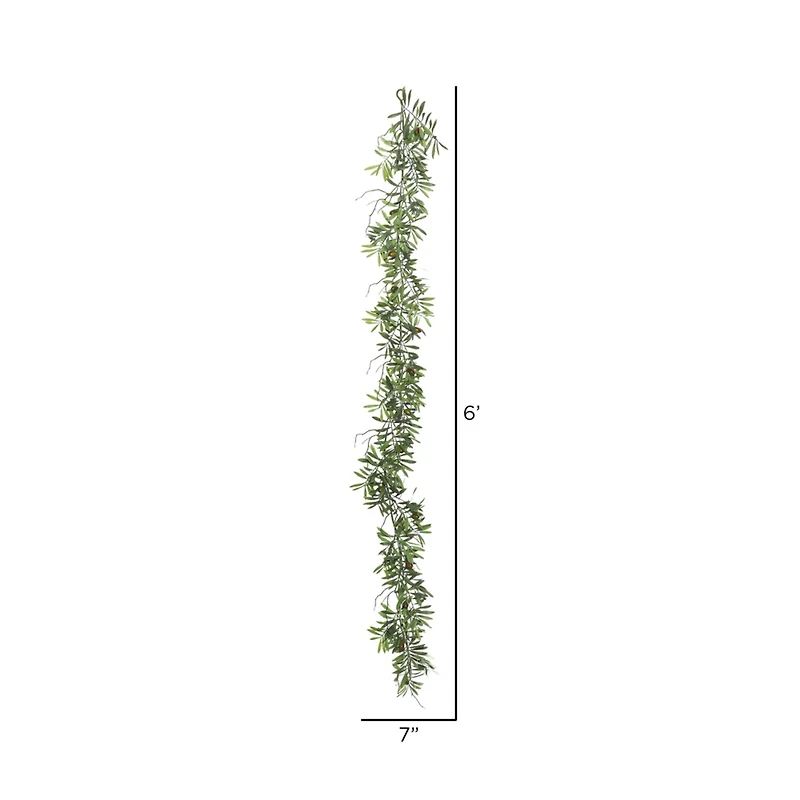 6ft. Green Olive Hill Garland