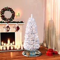 4.5ft. Pre-Lit White Northern Fir Artificial Christmas Tree, Clear Lights