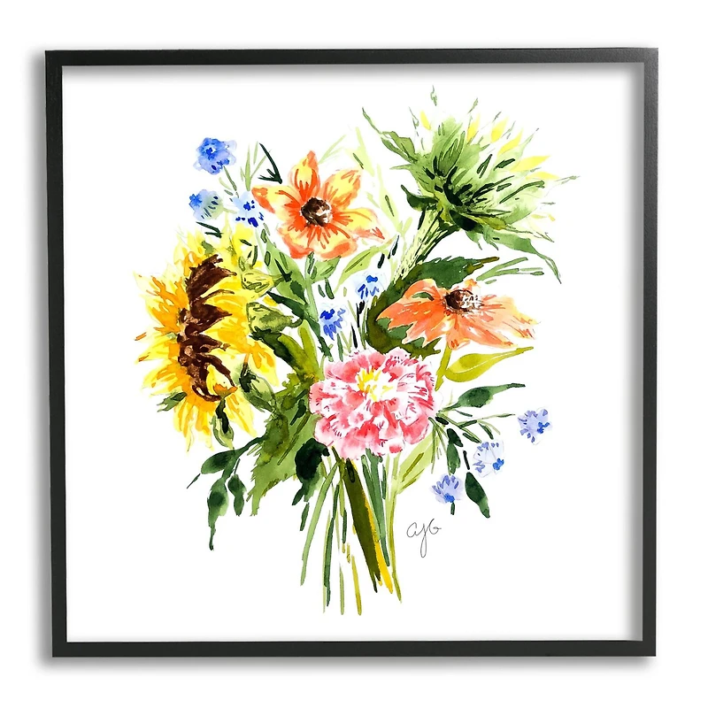 Stupell Industries Summer Floral Blooming Bouquets Vivid Country Flowers Framed Wall Art