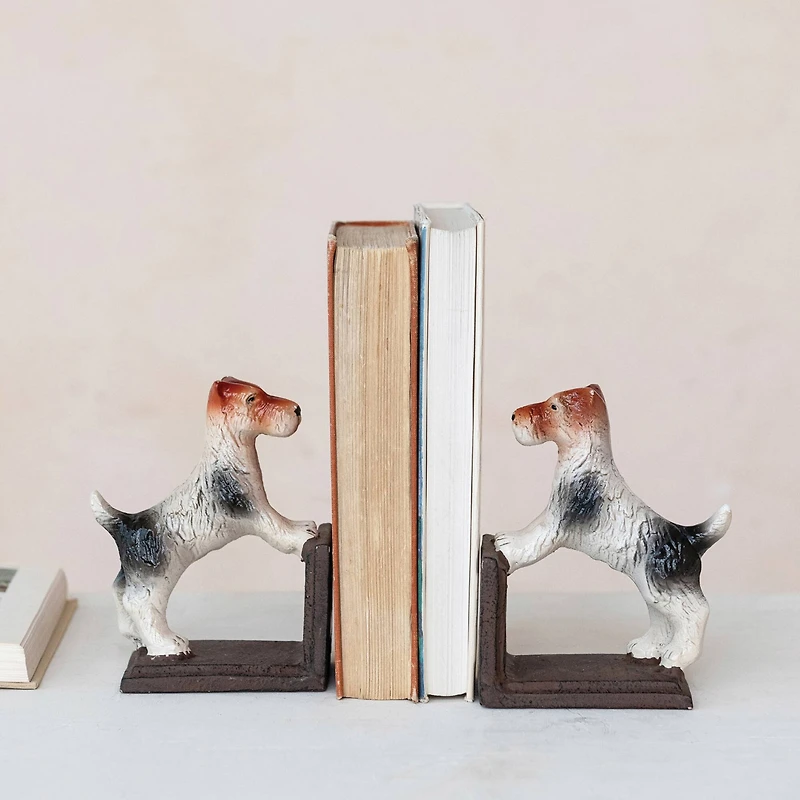 Hello Honey® 5.75" Jack Russell Terrier Cast Metal Bookend Set