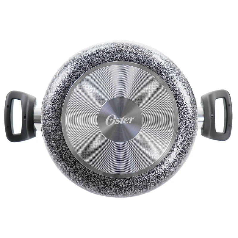 Oster Clairborne 3-Piece Charcoal Gray Aluminum Nonstick Pasta Pot with Lid