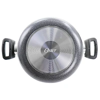 Oster Clairborne 3-Piece Charcoal Gray Aluminum Nonstick Pasta Pot with Lid