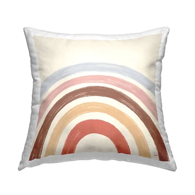 Stupell Industries Pastel Neutral Tone Rainbow Stripes Throw Pillow, 18" x 18"
