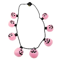 33" Pink Jack-O'-Lantern Necklace