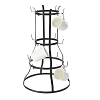 16" & 24" Black Metal Farmhouse Mug Holder Set