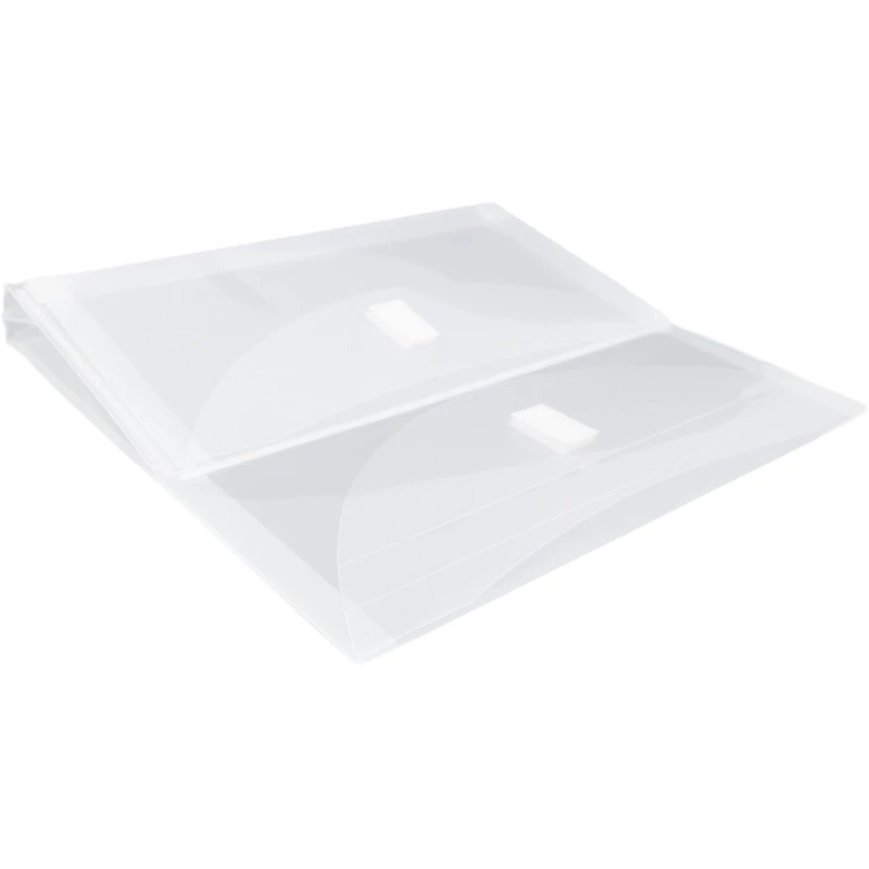 JAM Paper 9.5" x 11.5" Clear 2-Pocket Plastic Hook & Loop Closure Envelopes, 12ct.