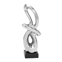 18" Silver Ceramic Modern Abstract Sculpture