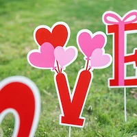 Glitzhome® 28" Set of 4 Valentine's Metal LOVE Yard Stake