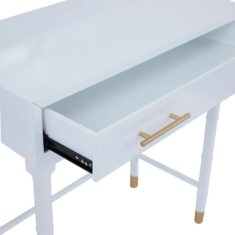 Set of 2" White Wood Traditional Console Table with Mirror, 31" x 31" x 16"