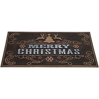 Gold & Silver Reindeer Merry Christmas Doormat