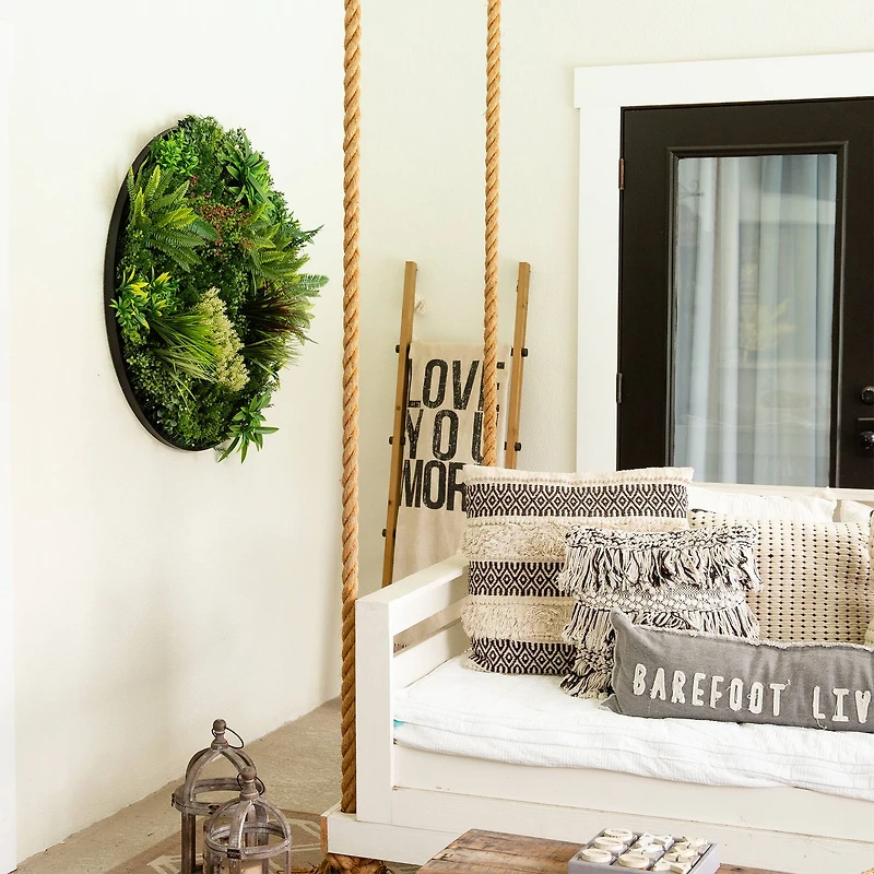 38" Framed Amazon Rainforest Artificial Living Wall Art Panel