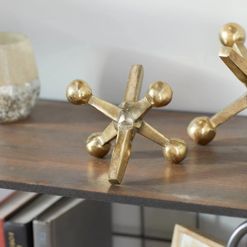 Aluminum Geometric Jacks Sculpture Set