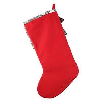 20" Red with Tiered Plaid Stocking by Ashland®