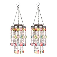 Glitzhome® 18.75" Solar Lit Beaded Wind Chimes