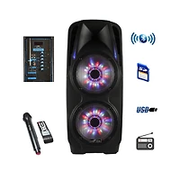 beFree Sound Double 10" Subwoofer Portable Bluetooth Party PA Speaker
