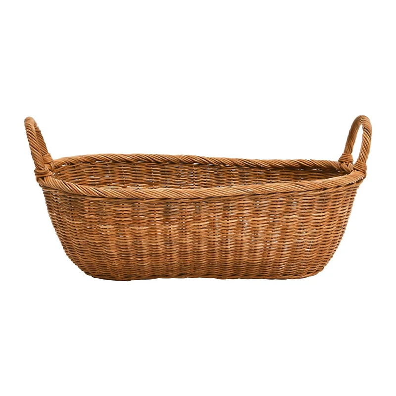 Hello Honey® Small Natural Handwoven Wicker Basket with Handles