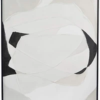 White Canvas Abstract Framed Wall Art with Black Frame Set of 2 30", 40"