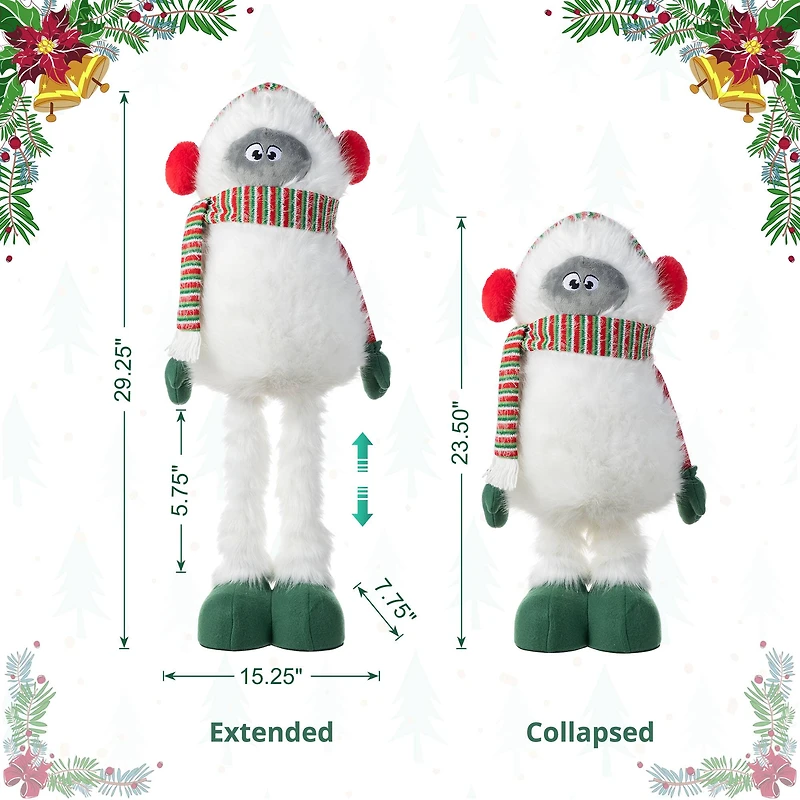 Glitzhome® 29"H Christmas Fabric Yeti With Telescoping Legs