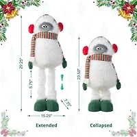 Glitzhome® 29"H Christmas Fabric Yeti With Telescoping Legs