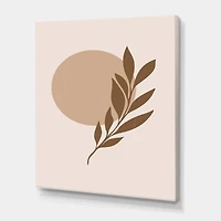 Designart - Abstract Terracotta Sun & Moon With Tropical Leaf