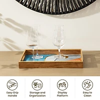 Glitzhome® Rectangle Abstract Patterned Decorative Trays Set