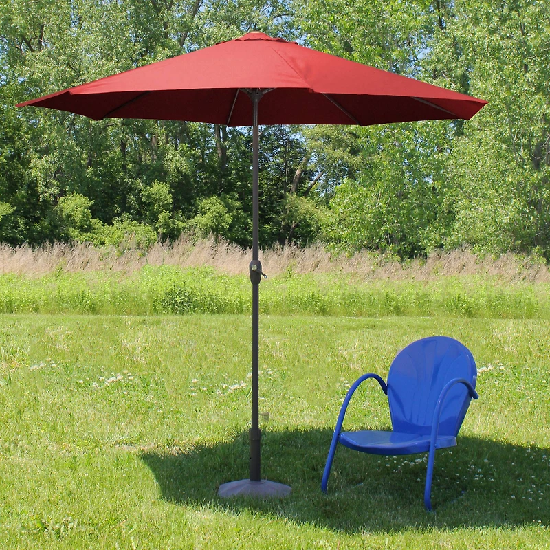 9ft. Red & Black Outdoor Patio Market Umbrella