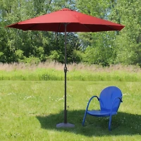 9ft. Red & Black Outdoor Patio Market Umbrella