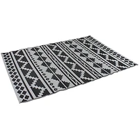 Black & White Aztec Design Rectangular Outdoor Area Rug, 4ft. x 6ft.