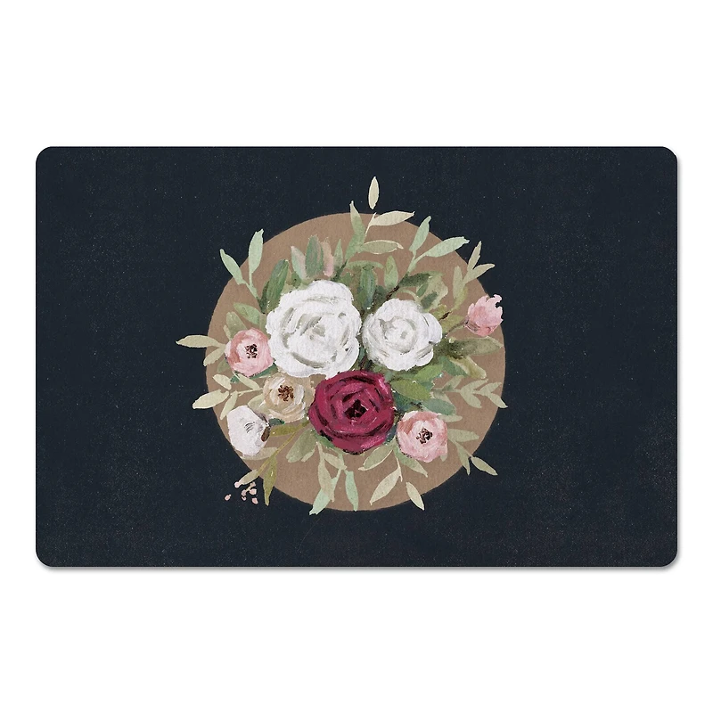 18" x 27" Florals on Navy Floor Mat