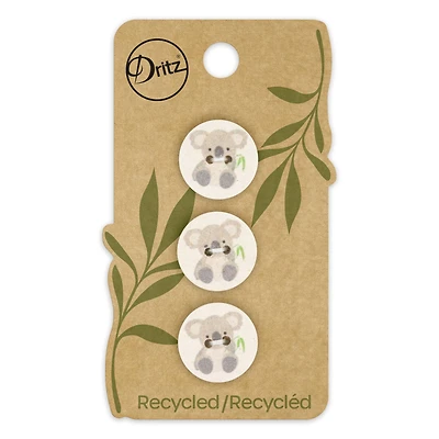 Dritz® 18mm Natural Recycled Cotton Koala Button, 9ct.
