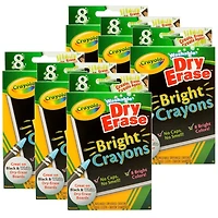 6 Packs: 8 ct. (48) Crayola® Washable Dry Erase Bright Crayons