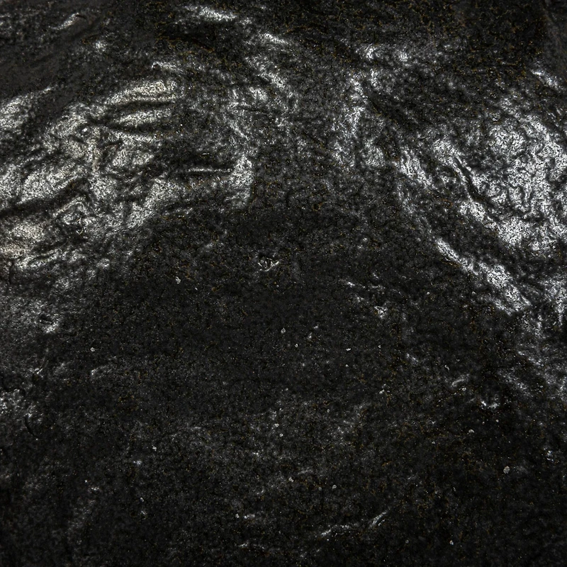 Hello Honey® 9.5" Black Stoneware Footed Plate with Handles & Reactive Glaze