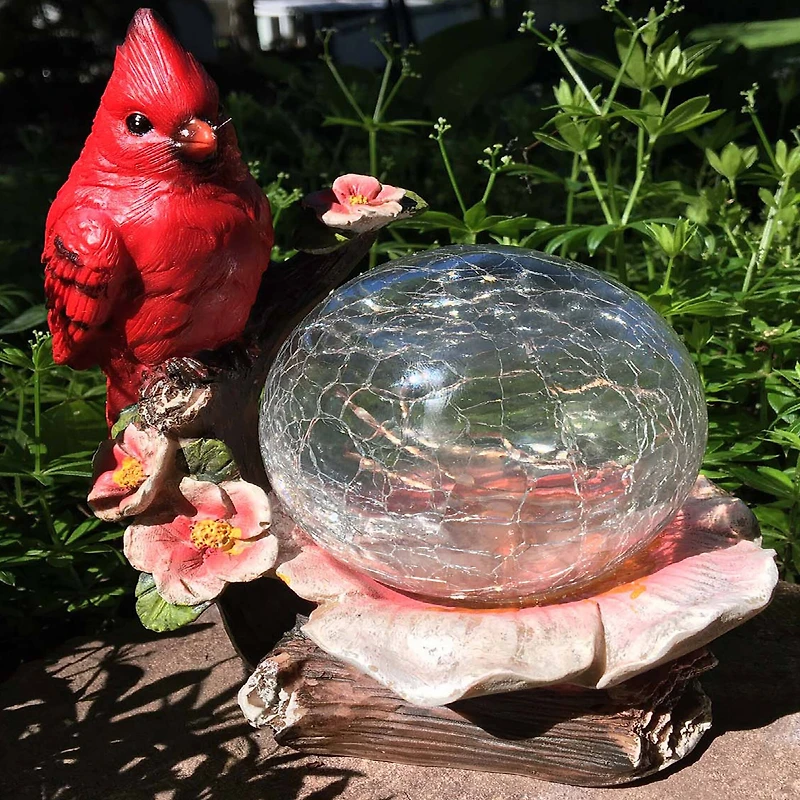 Santa's Workshop 7.5" Cardinal With Crackle Glass Ball
