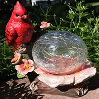 Santa's Workshop 7.5" Cardinal With Crackle Glass Ball