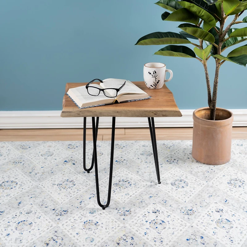 18" Iron & Wood Stool