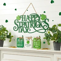 Glitzhome® 24" Metal "HAPPY St. Patrick's Day" Wall Decor