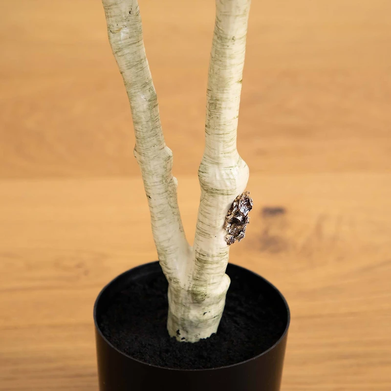 4ft. Potted Green Artificial Birch Tree with Real Touch Leaves